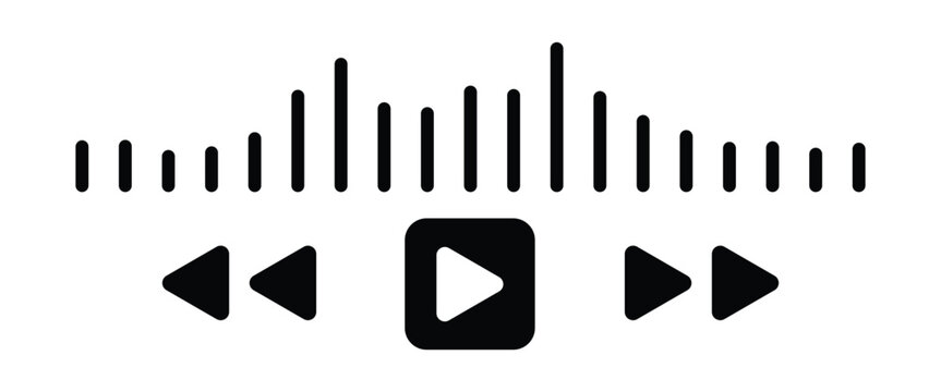 Minimalist Music and Media Player Interface – Audio Video Playback Panel with Timeline Bar, Controls, and Song Display"