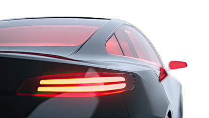 Rear view of a futuristic car