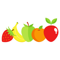Fresh, vibrant fruit arrangement for healthy eating, perfect for food blogs, nutrition articles, and educational materials for children, showcasing delicious and colorful options.