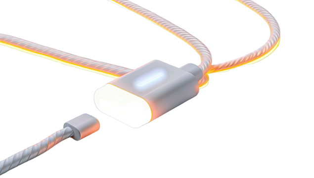 Close-up of a charging cable connector