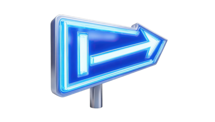 Neon arrow sign, 3D render