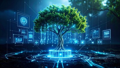 Digital tree nature technology and interconnected data
