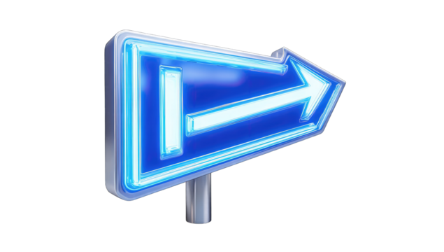 Neon arrow sign, 3D render - Powered by Adobe