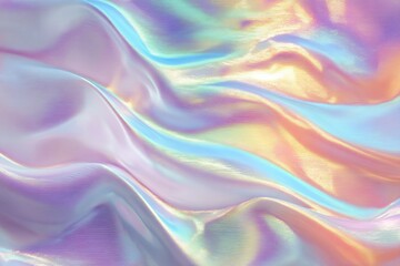 Fototapeta premium Abstract, flowing fabric with iridescent, pastel hues