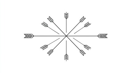Obraz premium Symmetrical design of radiating arrows