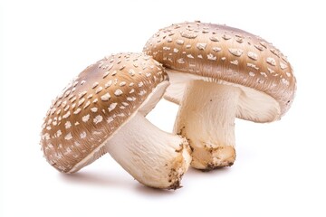 Obraz premium Fresh Shiitake Mushroom Isolated on Crisp White Canvas - Organic Vegan Delight