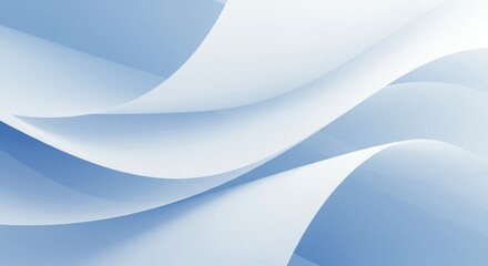 Ethereal Blue Gradient with Flowing Paper Curves Abstract Background