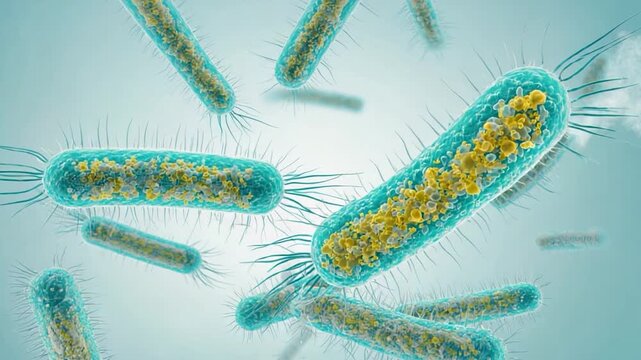 Microscopic view of cyanobacteria