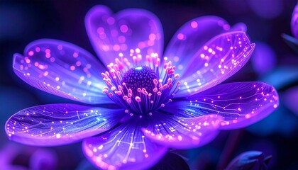 Electric blossom blooms in the night