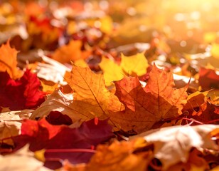 Autumn leaves carpet, vibrant colors