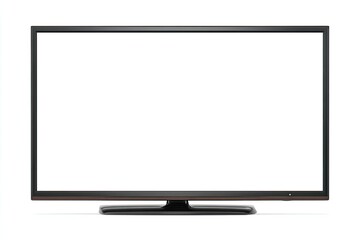 Flat-screen TV with blank white display