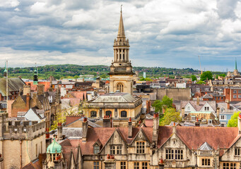 Naklejka premium Oxford cityscape with medieval architecture, UK