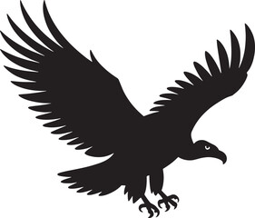 Fototapeta premium Majestic Eagle Silhouette with Wings Spread Soaring Through Air Symbolizing Freedom and Power Graphic Representation Bird of Prey Vector Art