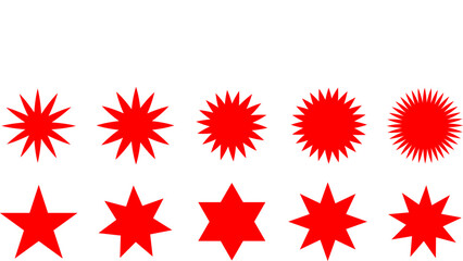 vector illustration of a set of red stars