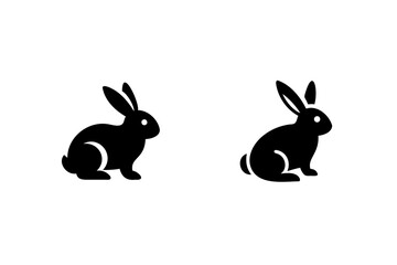Two black easter bunny silhouettes for festive spring celebrations and holidays