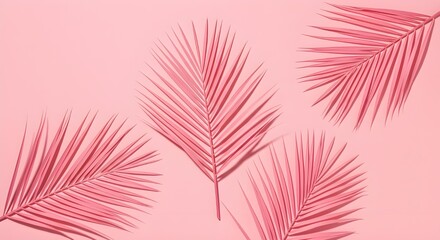 Hojas de palma rosa