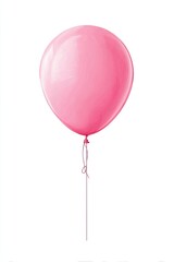Single pink balloon, smooth surface, tied string