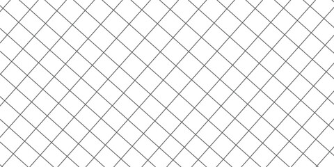 Naklejka premium Black metal mesh seamless pattern vector illustration. Metal grid pattern. Silhouette Steel wire Chain link Fence Pattern. Grid, mesh, lattice background with rhombus, diamond shapes