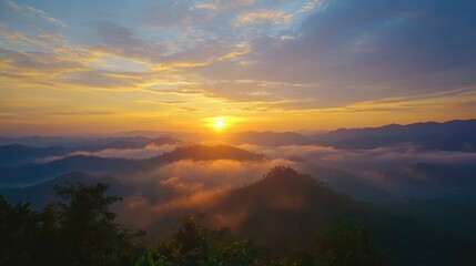 Fototapeta premium beautiful sunrise and cloudy sky