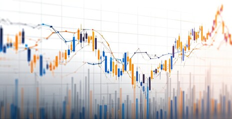 Stock market chart showing fluctuating trends