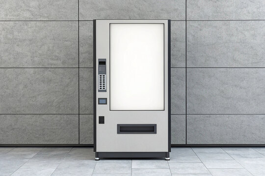Vending machine with a blank screen for mockup