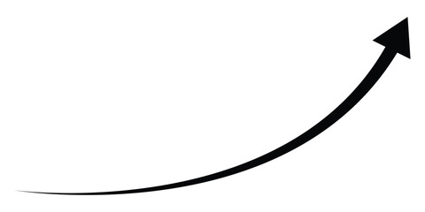 Blue Long curve arrow business financial goal background design template.