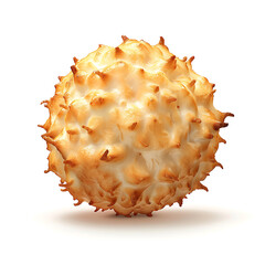 Obraz premium Spiky, golden-brown baked meringue dessert with a crispy exterior