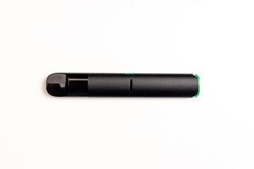 A sleek portable vape device displayed on a clean white background, showcasing modern design and minimal aesthetic for product presentation.
