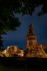 Landscape Historical Park in Ayutthaya. The ancient temple that presents humans is located in Thailand's Ayuddhaya Historic City. Ayutthaya World Heritage.