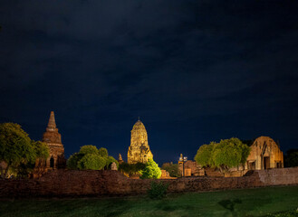 Landscape Historical Park in Ayutthaya. The ancient temple that presents humans is located in Thailand's Ayuddhaya Historic City. Ayutthaya World Heritage.