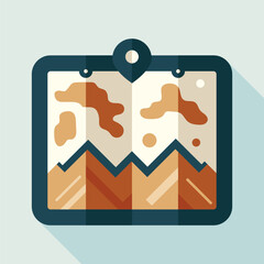 Map icon flat vector illustration for travel navigation adventure exploration, education geography school learning symbol