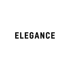 Bold Black Word "ELEGANCE" on White Background