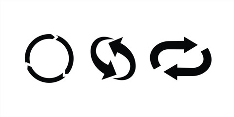 Refresh icon. Exchange symbol. Recycle symbol. Repeat and reload, and arrow rotation circle synchronization. Editable stroke outline styles for app user interfaces and web elements.