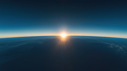 Sunrise over Earth from Space