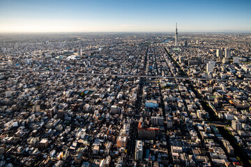 aerial view of Tokyo's high density urban sprawl