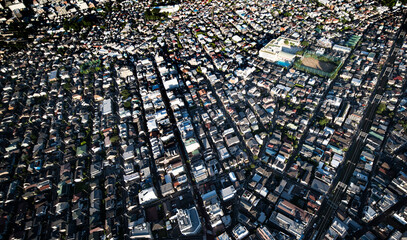aerial view of Tokyo's high density urban sprawl