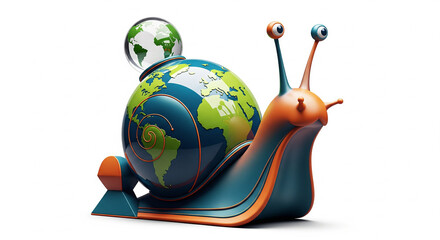 snail with globe