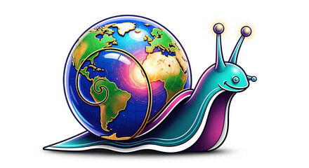 snail on the earth