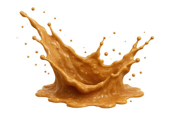 Golden caramel arching upward, creating dramatic curved crown shape, revealing liquid's luxurious movement and glossy amber texture