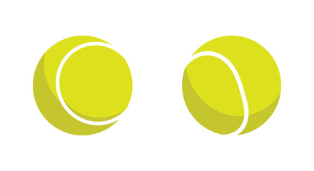 Two yellow tennis balls on a white background