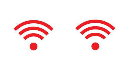 Two red wifi signal icons on a white background
