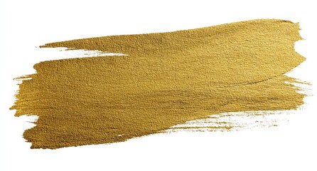 Abstract gold paint stroke, textured, rough edges, uneven application, metallic sheen, isolated on white background