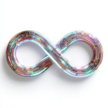 Futuristic Infinity Symbol Circuit Board Design