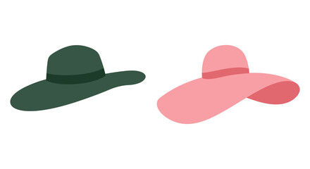 Two colorful hats side by side on white background