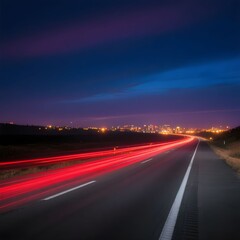 야간고속도로빨간불빛궤적밤풍경