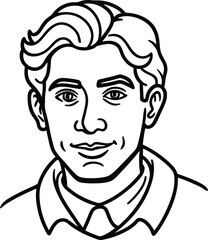 Minimalist pencil sketch line art silhouette isolated on white background