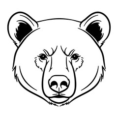 Vector line art illustration Of A Bear Head.