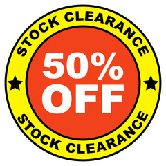 Vector Text Illustration For 50 Percent Off.
