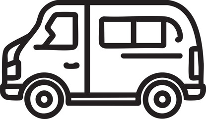 Van vector icon - commercial vehicle, transportation, delivery van graphic eps silhouette