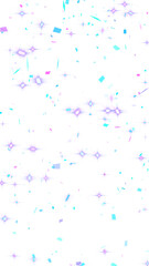 colorful fairy unicorn confetti rain glowing isolated on transparent background,png birthday party and anniversary celebration vertical social media overlay design element	
